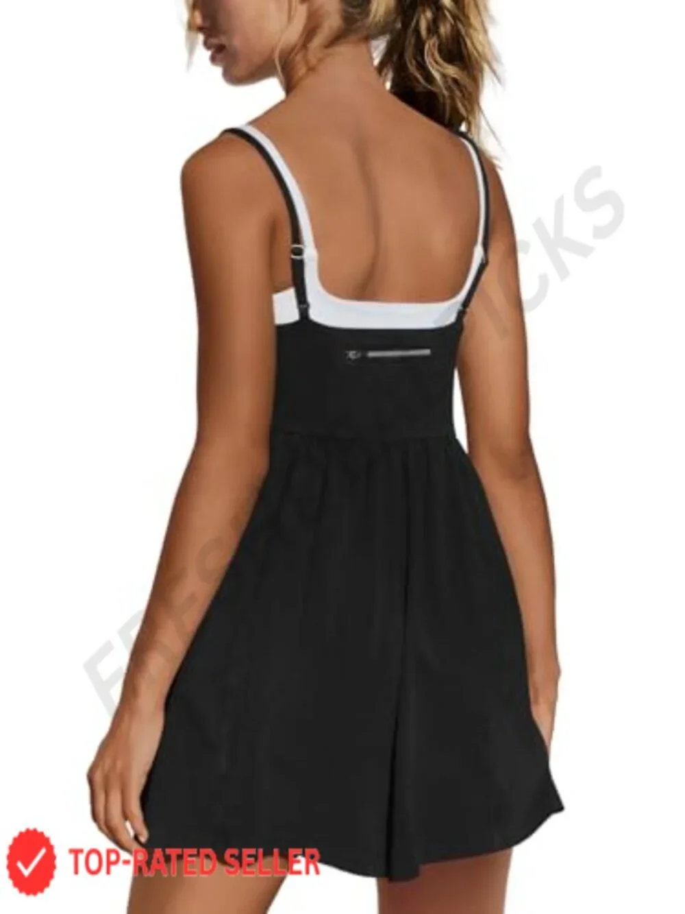 Women Casual Square Neck Romper Adjustable Straps Sleeveless Jumpsuit Pockets